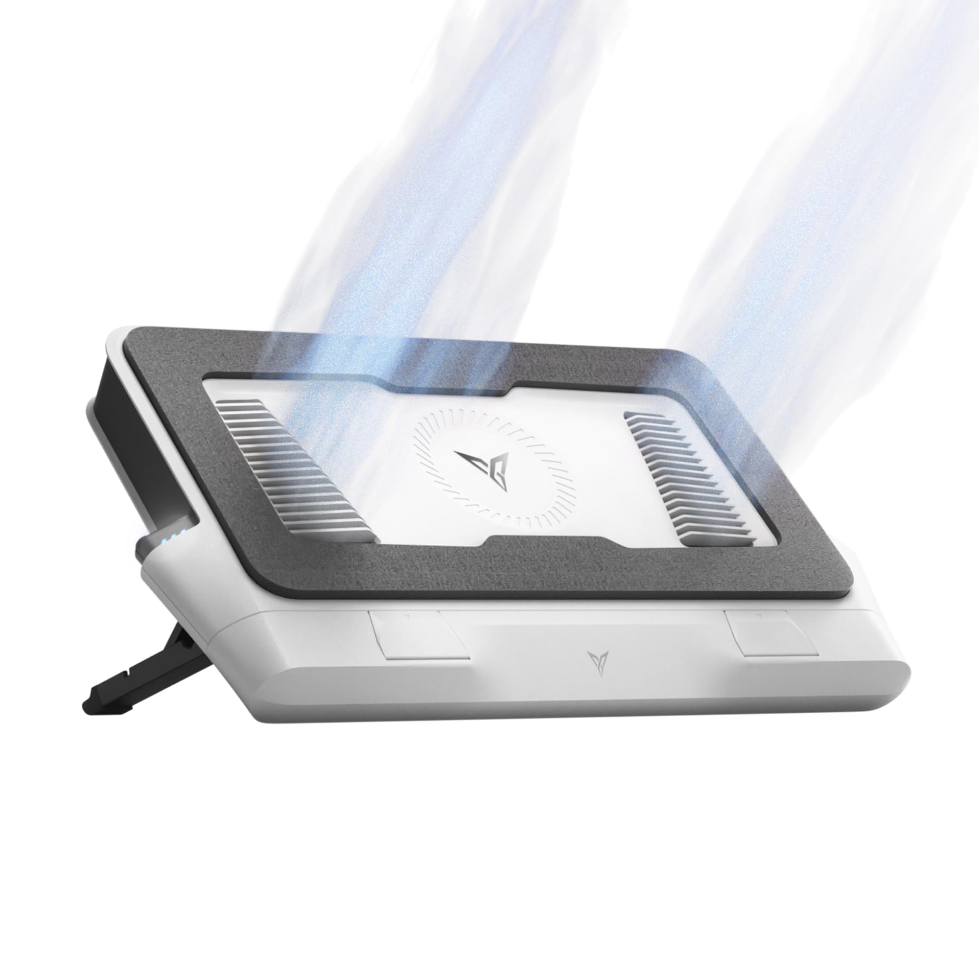 Flydigi BS2 Almohadilla de enfriamiento para computadora portátil, turboventilador de circuito cerrado con presión de viento para 15,6-21 pulgadas, velocidad ajustable, reducción de ruido dual, control inteligente de temperatura, 4 ángulos ajustables