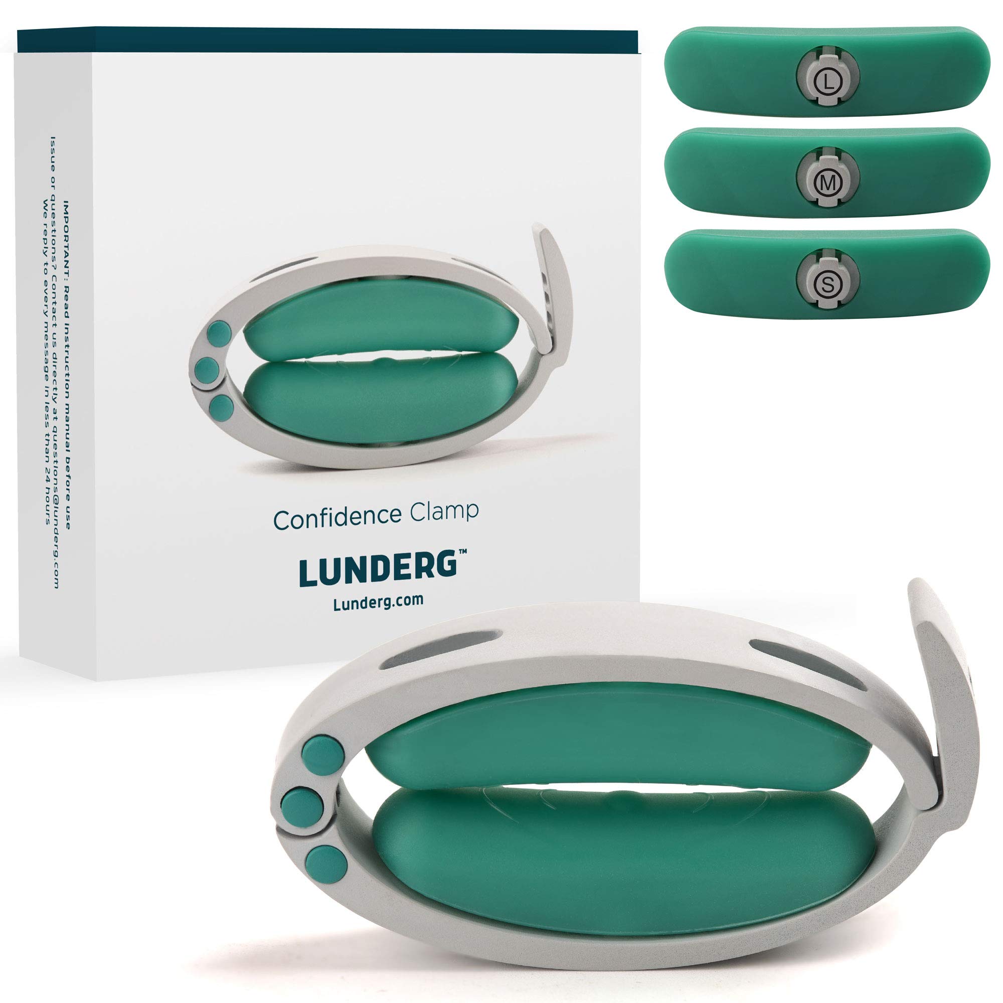 LUNDERG Confidence Clamp - La abrazadera de incontinencia original para hombres con 3 almohadillas superiores extraíbles (S, M y L) para un control confiable y confianza diaria - Productos para la incontinencia masculina