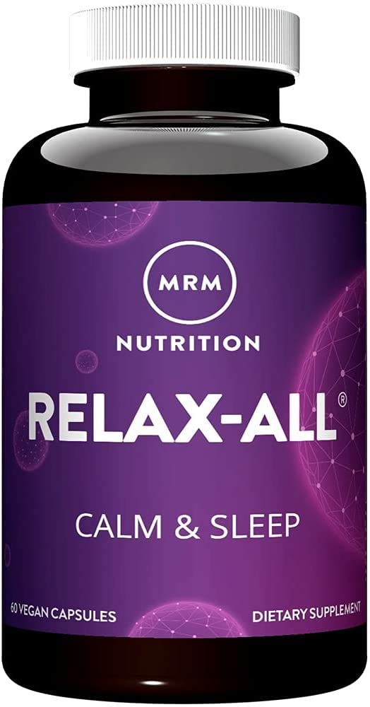 MRM Nutrición Relax-All® | Suplemento dietético para dormir mejor | con GABA, L-Teanina y Ashwagandha | Libre de drogas, sin formación de hábitos | Sin OGM | Vegano + Sin Gluten | 15 porciones