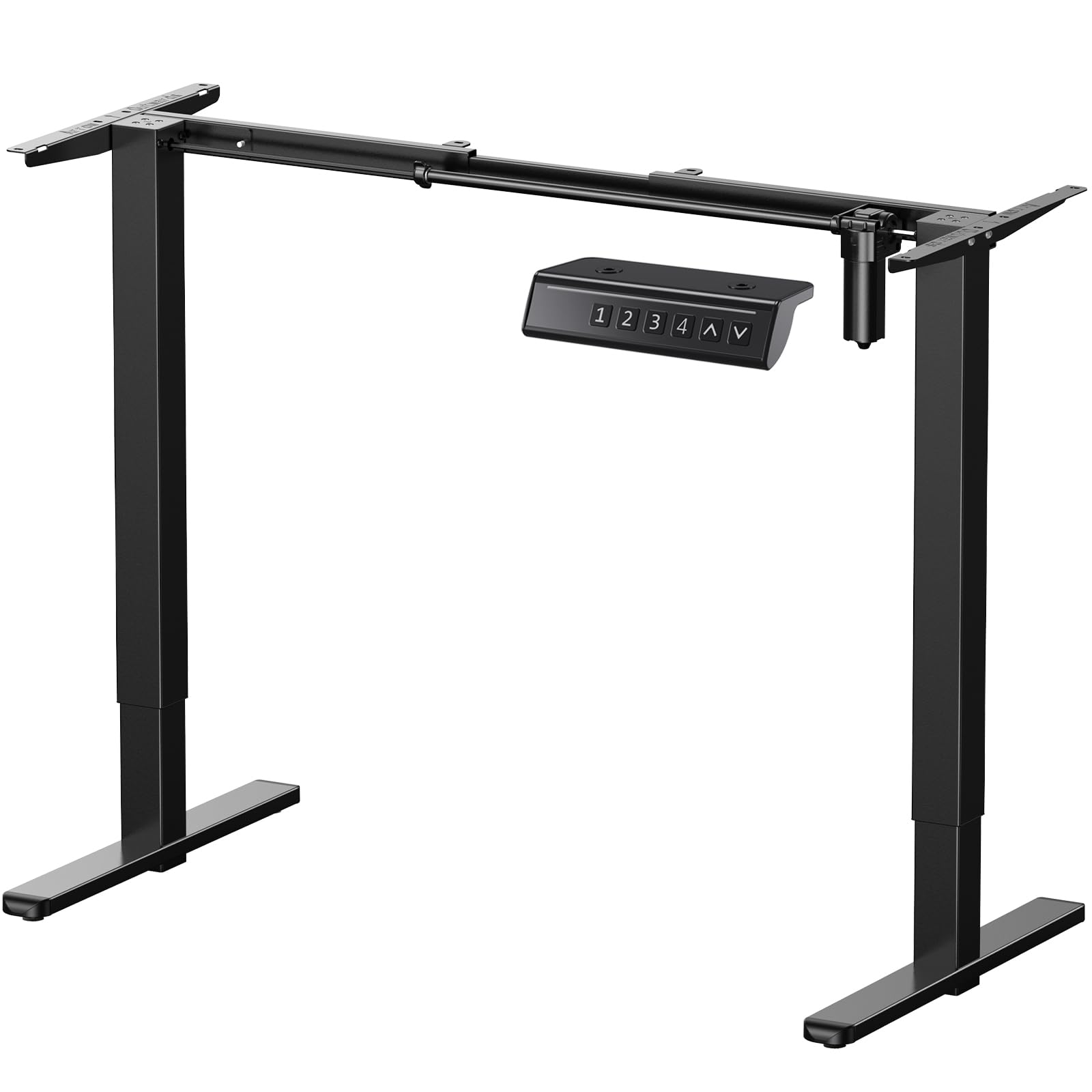 ErGear Patas de escritorio eléctricas de pie, 4 ajustes de altura de memoria, marco de escritorio ajustable en altura, patas de mesa de pie de hasta 47,2 pulgadas, estación de trabajo ergonómica con base convertidora, solo marco negro