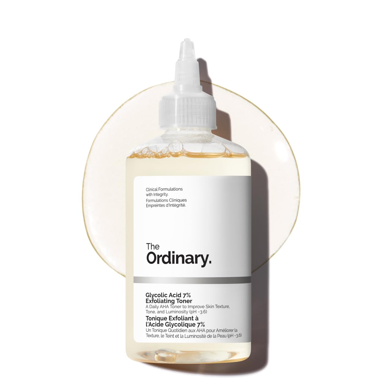 The Ordinary Tónico exfoliante al 7% con ácido glicólico, tónico diario iluminador y suavizante para un tono de piel más uniforme, 8,1 onzas líquidas