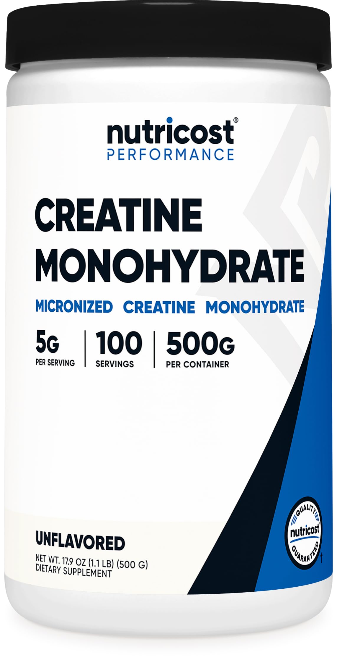 Nutricost Creatina Monohidrato Micronizado en Polvo 500G, 5000mg por ración (5g) - 100 porciones, 17,9 Oz