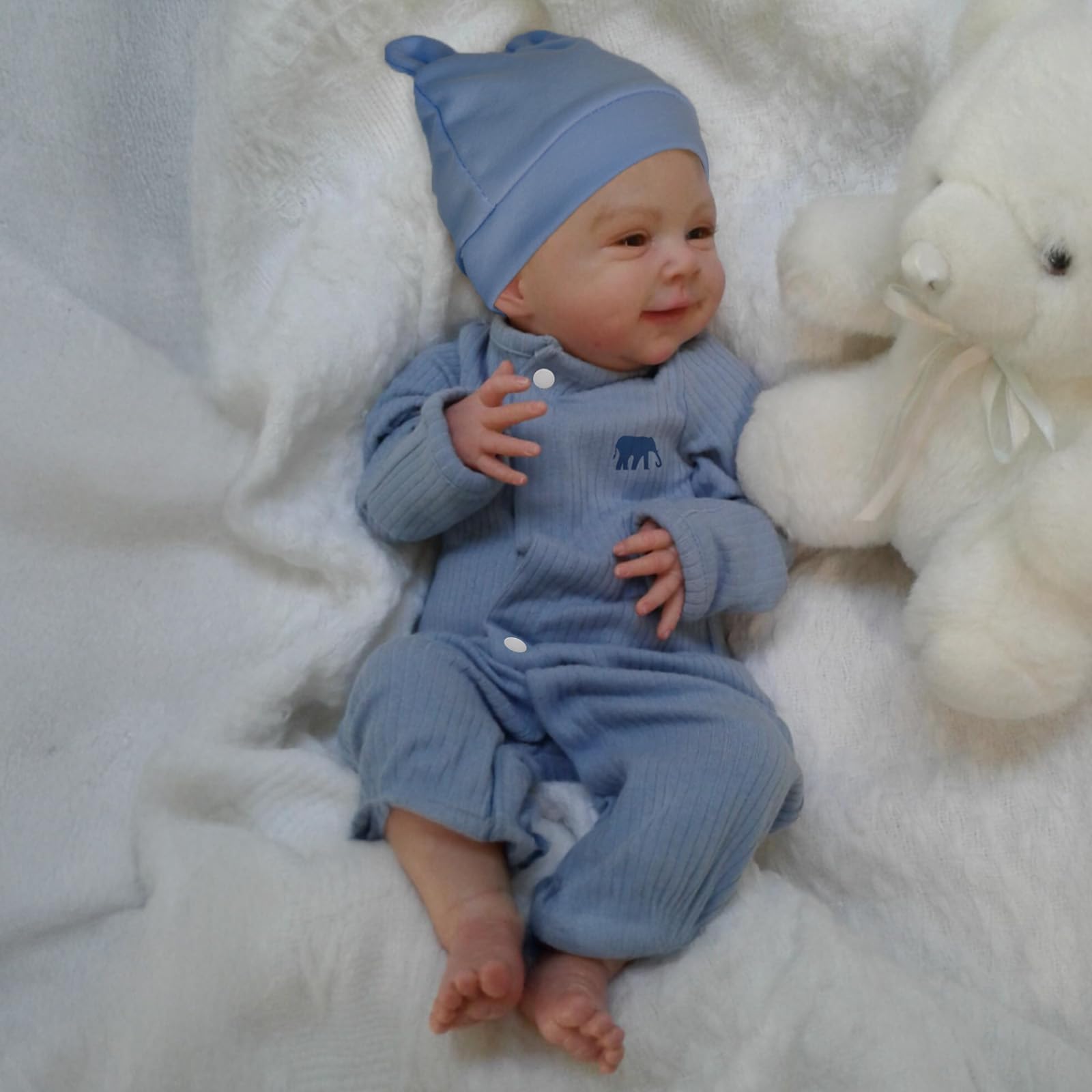 CHAREX Realista Reborn Baby Boy - Muñeca realista de bebé recién nacido de 18.0 in con cuerpo de tela suave, muñecas de bebé hechas a mano con peso de la vida real con accesorios para niños a partir de 3 años