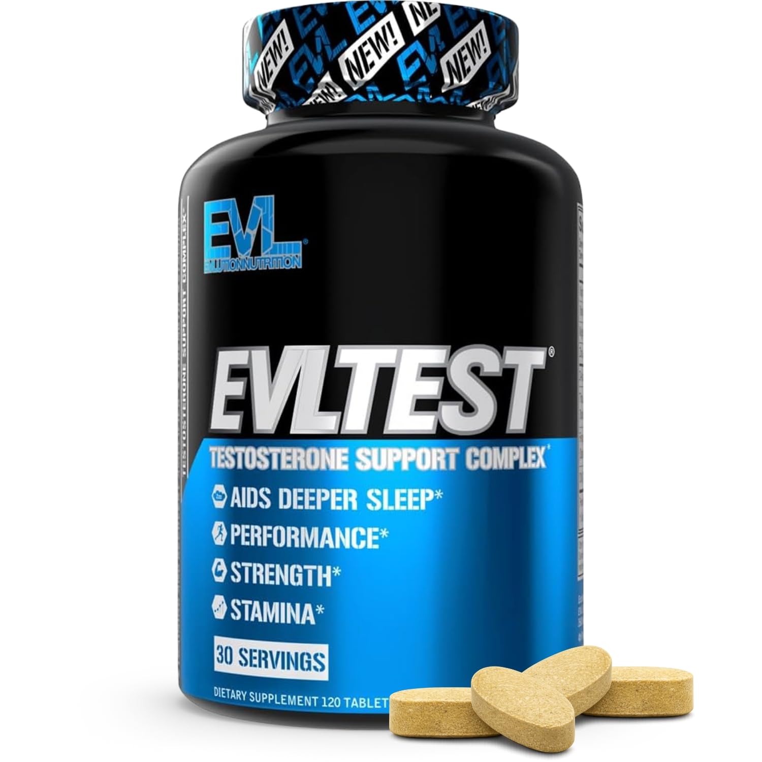 EVL Complete Testosterone Booster para hombres - Suplemento de testosterona de recuperación post-entrenamiento con ácido aspártico DIM Plus D y Tribulus - EVLTest bloqueador de estrógeno para hombres Suplemento post-entrenamiento