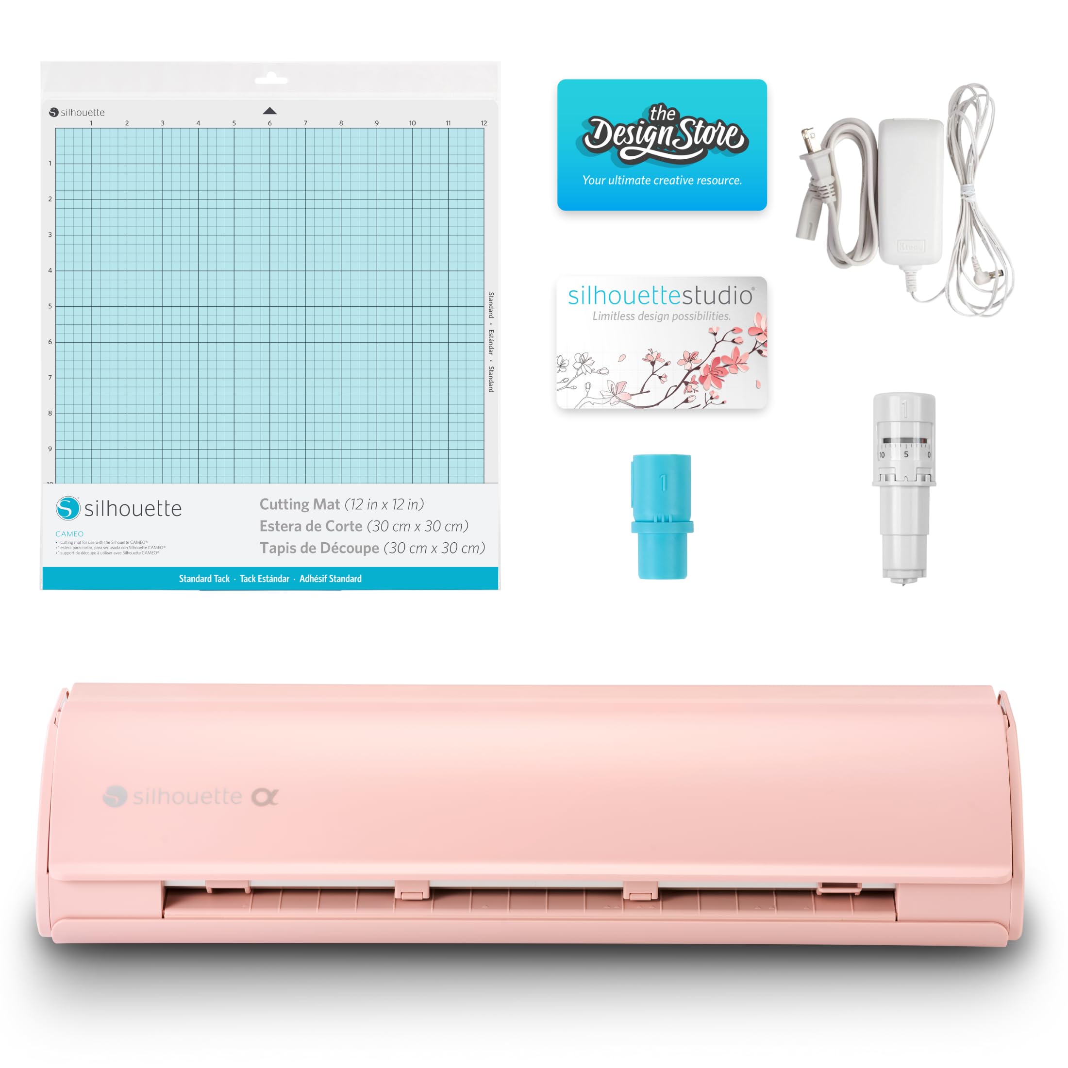 Silhouette America Cameo 5 Alpha (α) - Máquina de corte inteligente para impresión y corte - Funcionamiento silencioso con AutoBlade, software de estudio, tapete de corte - Compatible con vinilo, papel y tela - Rosa mate