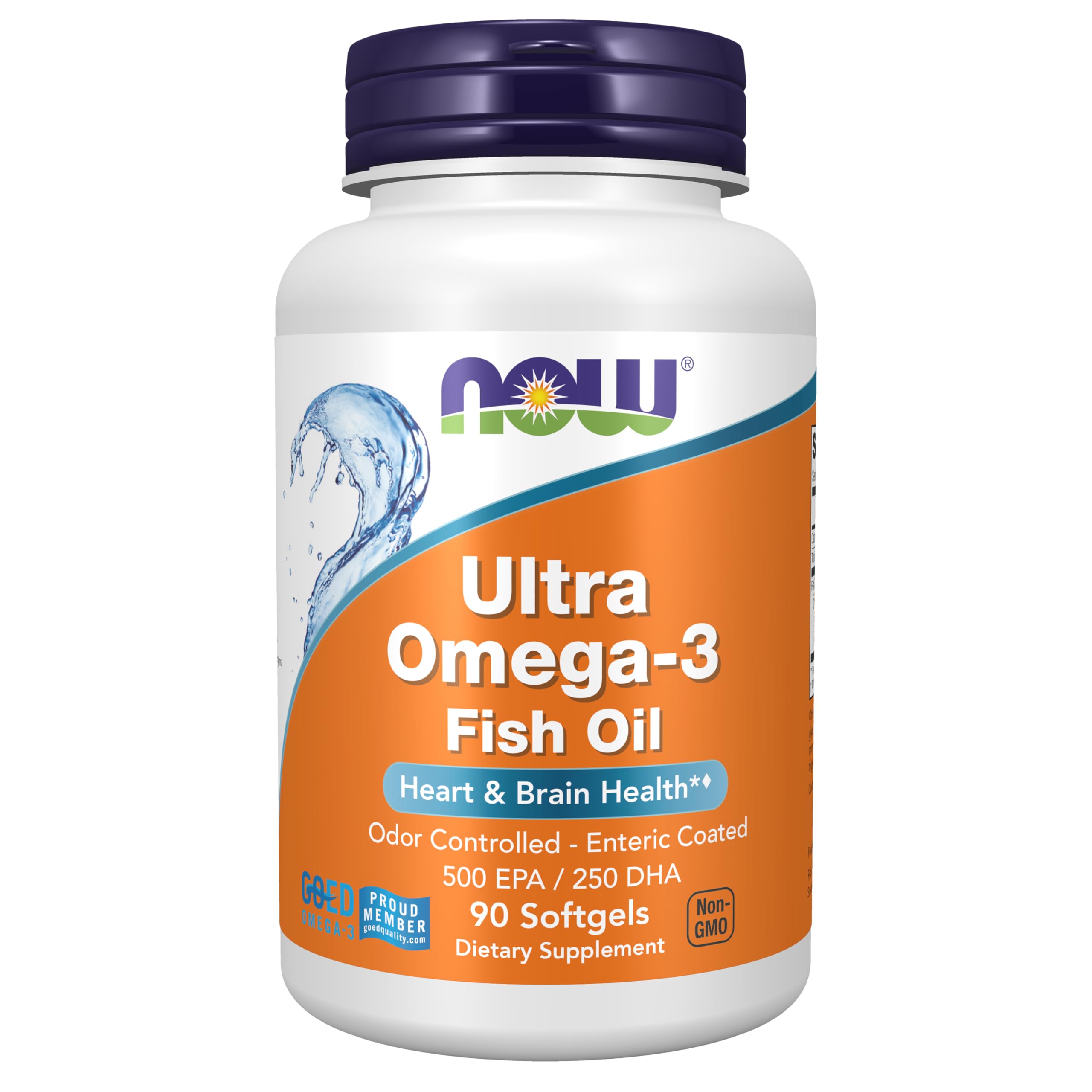 Suplementos de NOW Foods, Ultra Omega-3 molecularmente destilado y con recubrimiento entérico, 90 cápsulas blandas