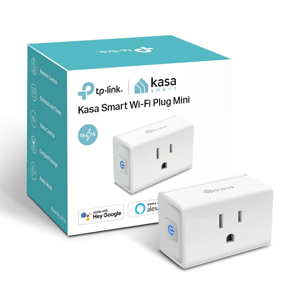 Kasa Smart Plug Ultra Mini 15A, toma Wi-Fi para hogar inteligente funciona con Alexa, Google Home e IFTTT, no requiere concentrador, certificado UL, solo WiFi 2,4G, 1 paquete (EP10), blanco