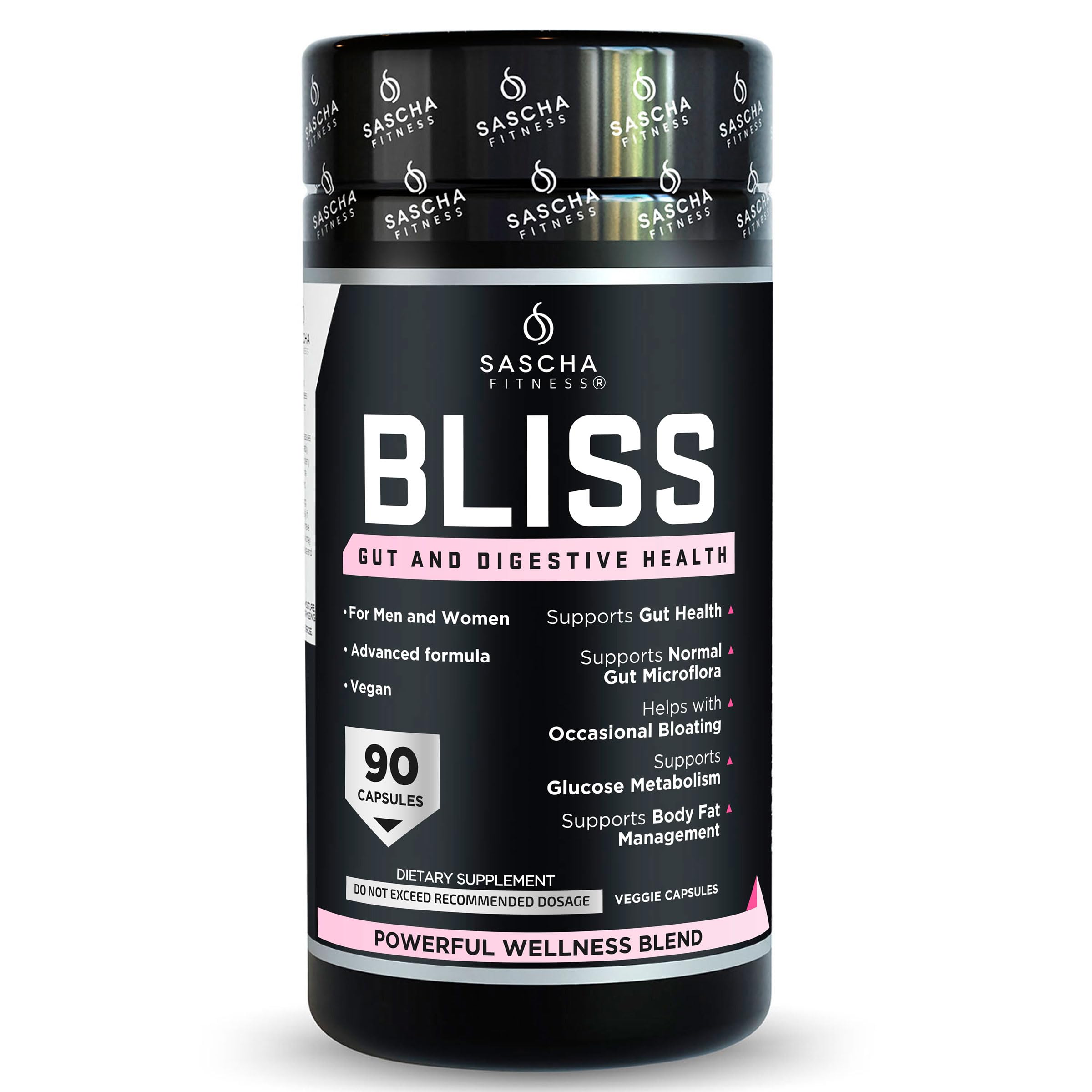 SASCHA FITNESS®️Píldoras de apoyo a la salud digestiva y intestinal | Prebióticos, probióticos y mezcla de enzimas | Berberina HCI, Gluco Vantage® | Ayuda con la hinchazón, la pérdida de grasa, los antojos, el metabolismo de la glucosa, suministro para 30 días